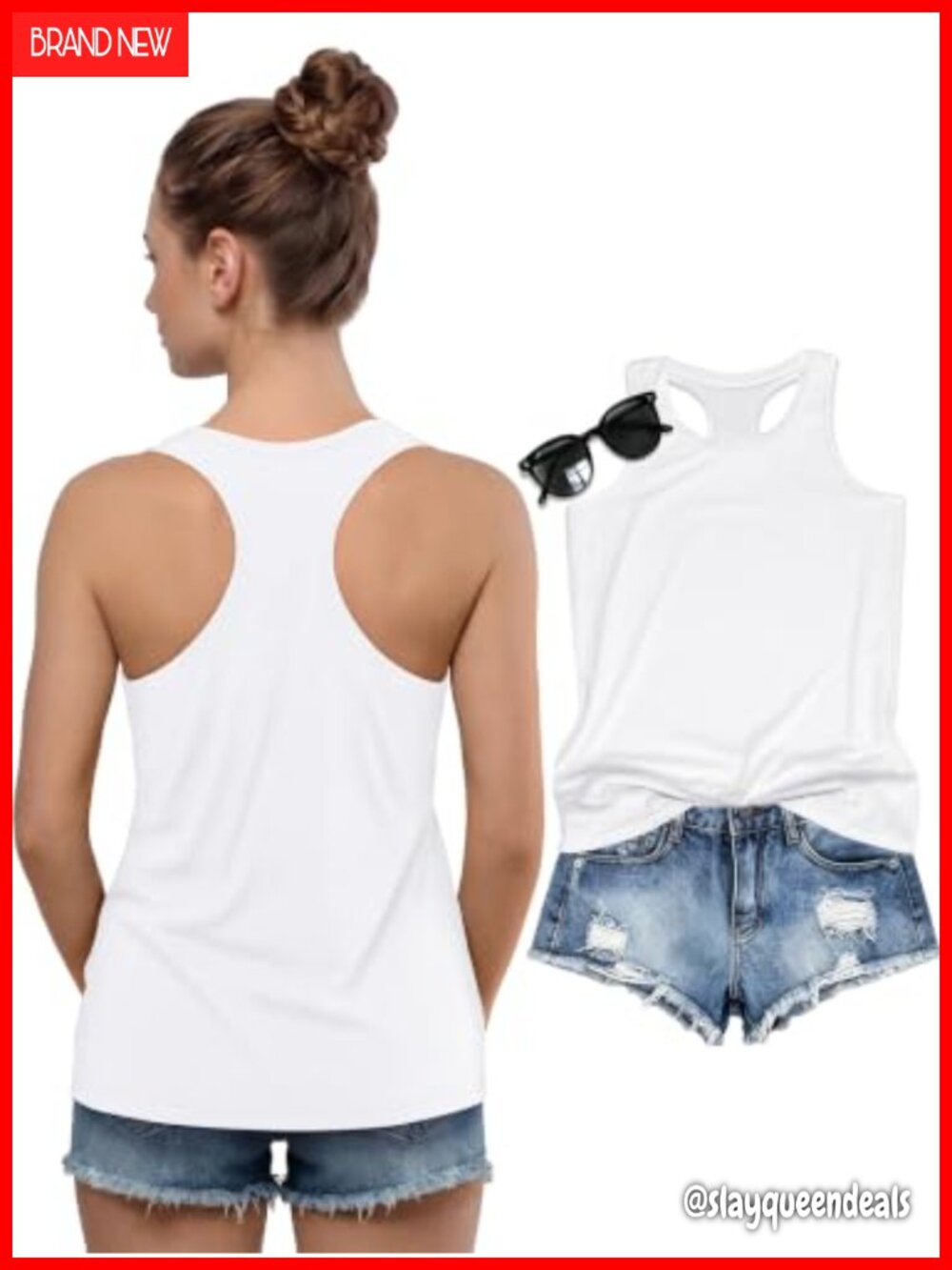 Women's Racerback Graphic Tank Top Sleeveless Crew Neck Loose Fit Summer Casual